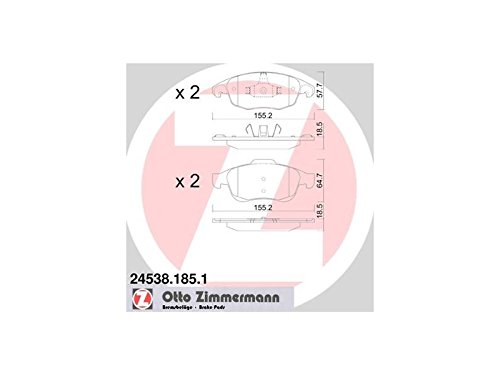 ZIMMERMANN 24538.185.1 Serie Bremsbeläge, vorne, 4 Sensoren, inklusive Platte dämpfend von Zimmermann