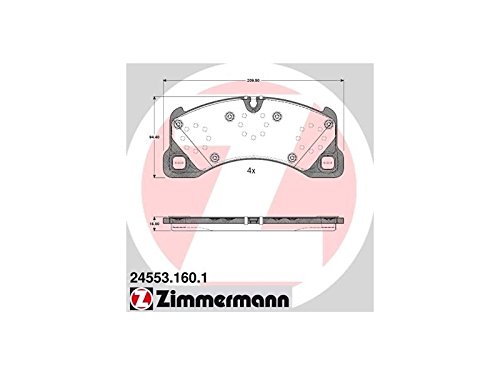 ZIMMERMANN 24553.160.1 Serie Bremsbeläge, vorne mit Vorbereitung Sensoren, 4 Platten Mikrofonspinne, Gewichte von Ausgleich von Zimmermann