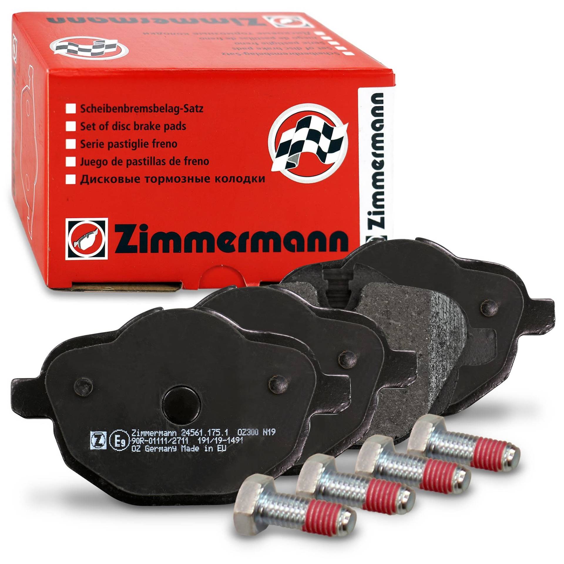 Zimmermann 24561.175.1 Bremsbelagsatz, hinten, 4 Anti-Vibrationsplatten von Zimmermann