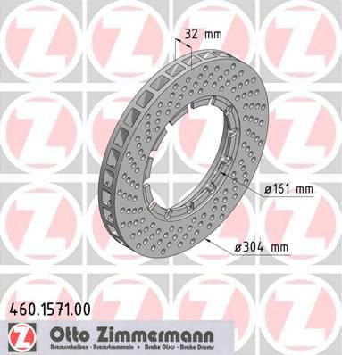 ZIMMERMANN 460.1571.00 Bremsscheibe, vorne rechts, perforiert von Zimmermann