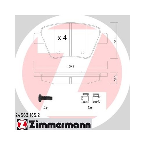 ZIMMERMANN Bremsbelagsatz, Scheibenbremse 24563.165.2 von Zimmermann