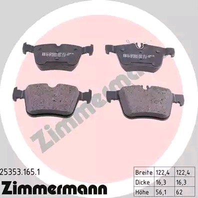 ZIMMERMANN Bremsbelagsatz MERCEDES-BENZ 25353.165.1 0004203602,0084201320,A0004208200 A0004208603,A0004209403,A0084201320,0004208200,0004208603 von Zimmermann