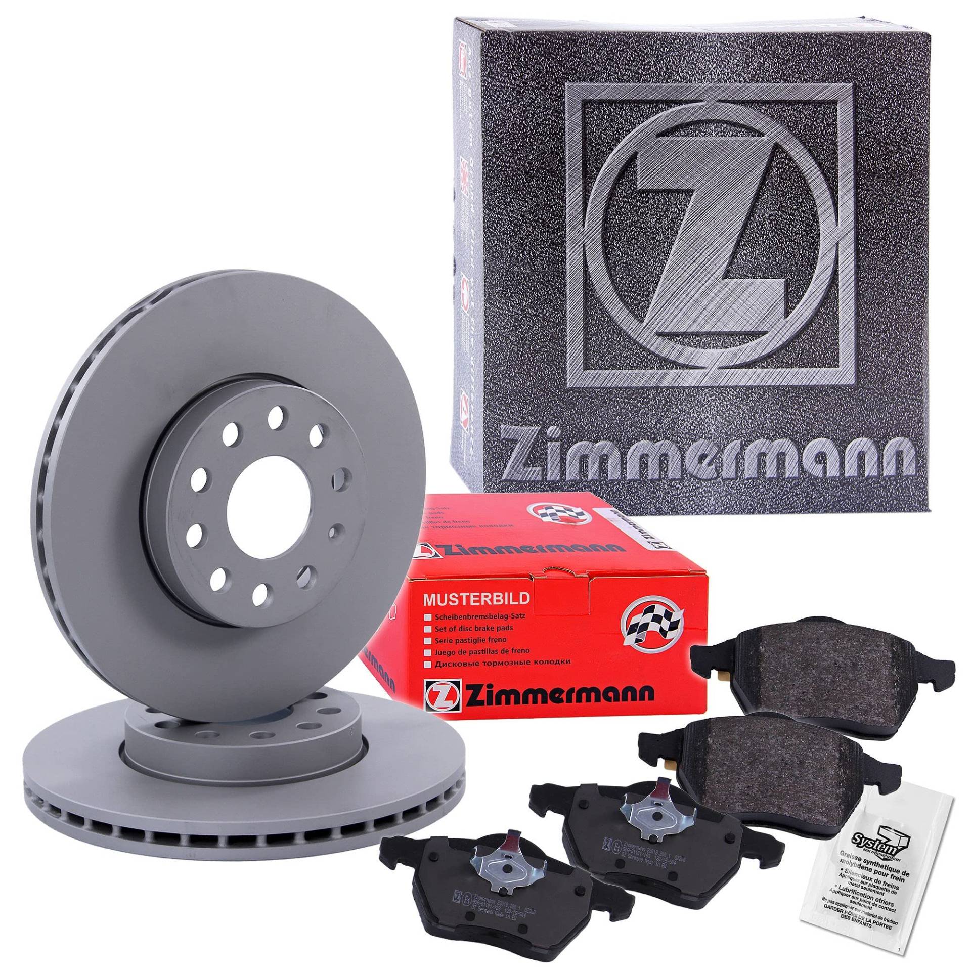 ZIMMERMANN Bremsenset Hinterachse inkl. Bremsscheiben Ø 300 mm Belüftet + Bremsbeläge hinten Kompatibel mit BMW 1er (E81)(E87), 3 (E90), 3 Cabriolet (E93), 3 Coupe (E92), 3 Touring (E91), X1 (E84) von Zimmermann