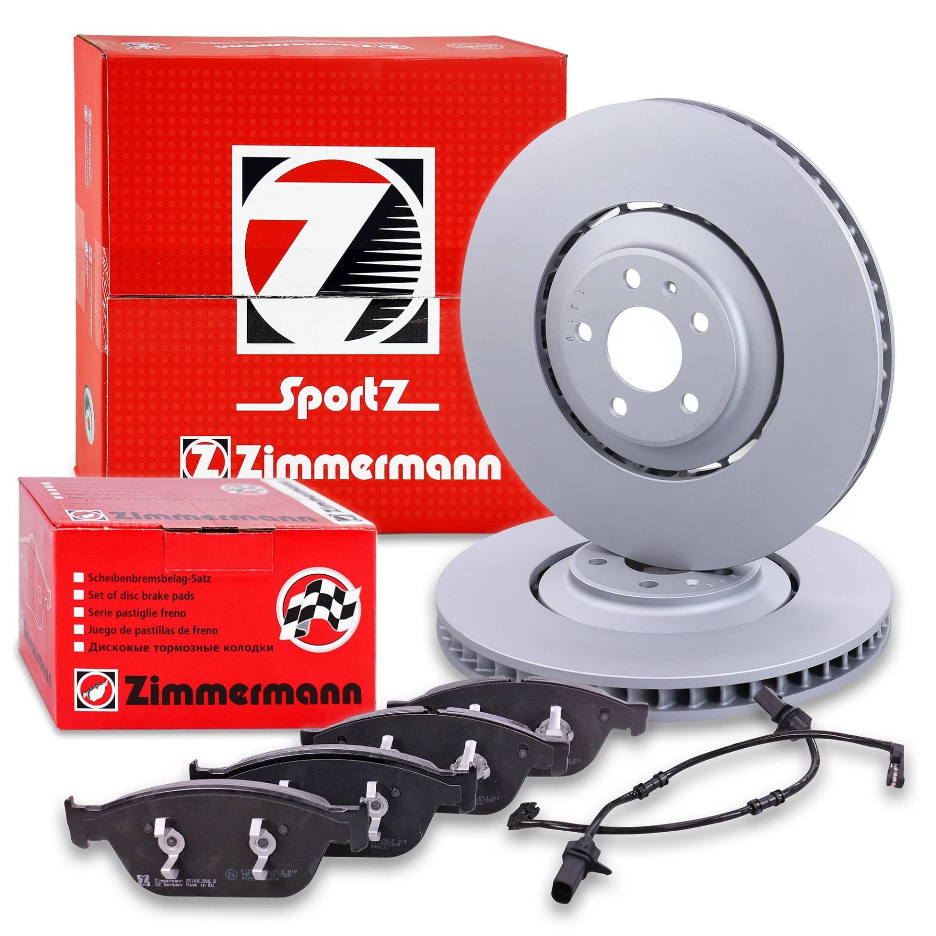 ZIMMERMANN Bremsenset Vorderachse inkl. Bremsscheiben Belüftet Ø 380 mm + Bremsbeläge vorne Kompatibel mit AUDI A8 D4 (4H2, 4H8, 4HC, 4HL), Q5 (8RB), Q5 (FYB, FYG) von ZIMMERMANN