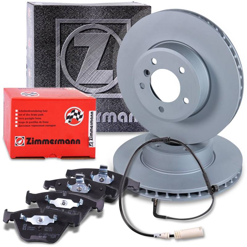 ZIMMERMANN Bremsenset Vorderachse inkl. Bremsscheiben Belüftet Ø 324 mm + Bremsbeläge vorne Kompatibel mit BMW 5er (E60), 5 Touring (E61), 6 (E63), 6 Cabriolet (E64) von Zimmermann