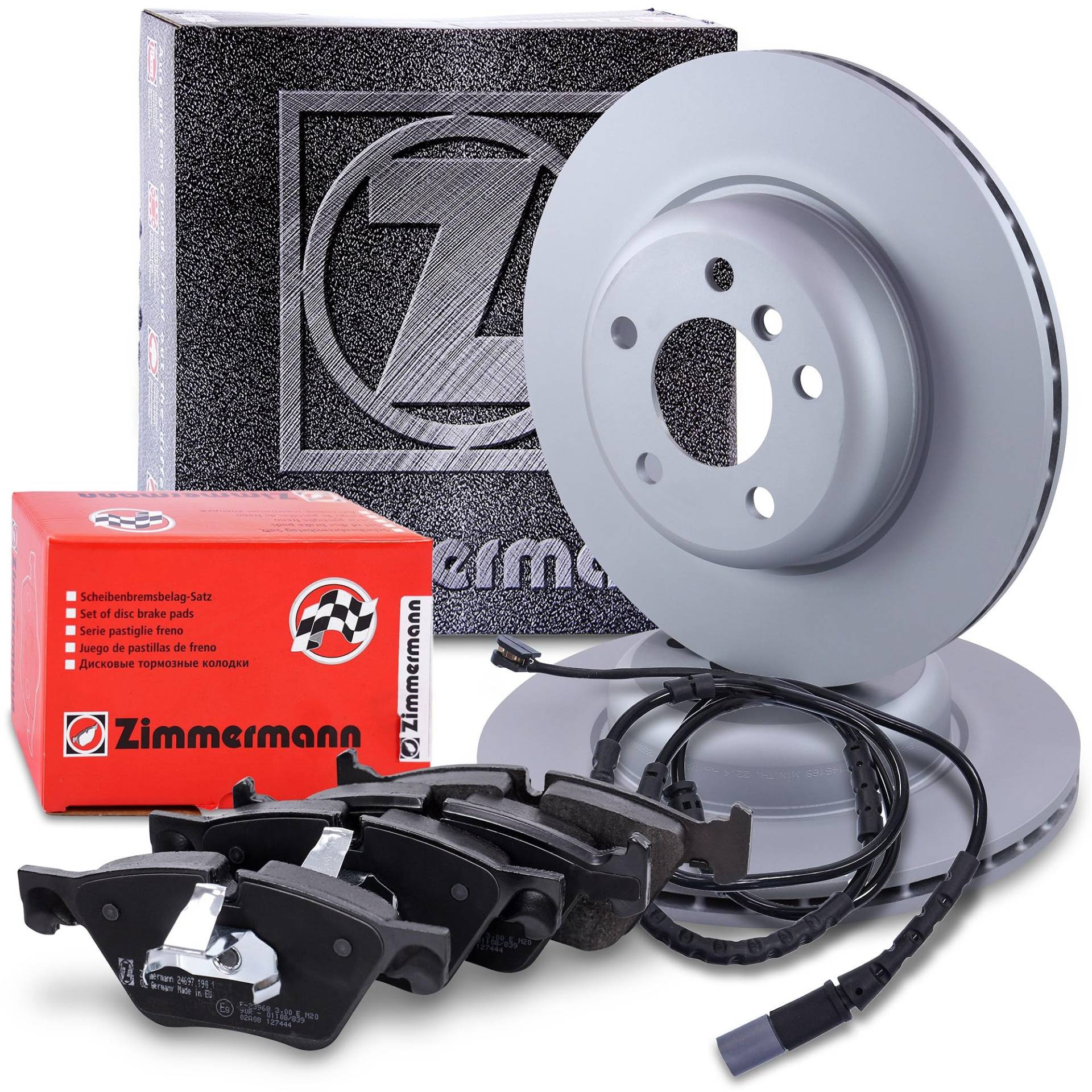 ZIMMERMANN Bremsenset Vorderachse inkl. Bremsscheiben Belüftet Ø 330 mm + Bremsbeläge vorne Kompatibel mit BMW 5er (F10), 5 Touring (F11) von ZIMMERMANN