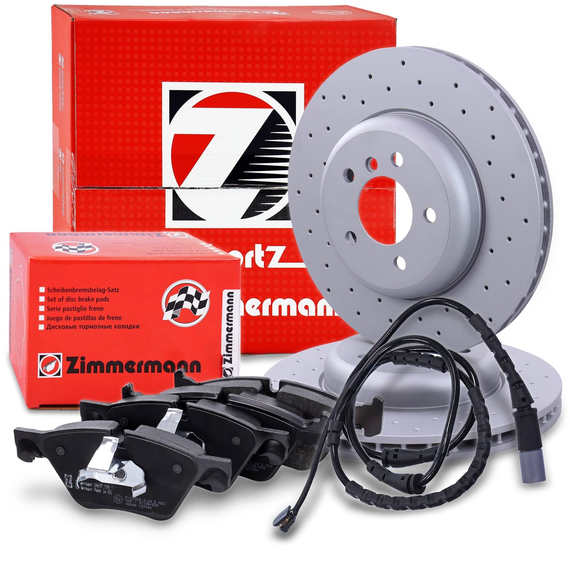 ZIMMERMANN Bremsenset Vorderachse inkl. Bremsscheiben Belüftet Ø 348 mm + Bremsbeläge vorne Kompatibel mit BMW 5er (F10), 5 Touring (F11), 6 Cabriolet (F12), 6 Coupe (F13), 6 Gran Coupe (F06) von Zimmermann