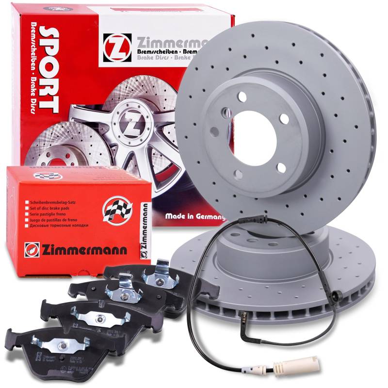 ZIMMERMANN Bremsenset Vorderachse inkl. Bremsscheiben Belüftet Ø 324 mm + Bremsbeläge vorne Kompatibel mit BMW 5er (E60), 5 Touring (E61), 6 (E63), 6 Cabriolet (E64) von Zimmermann