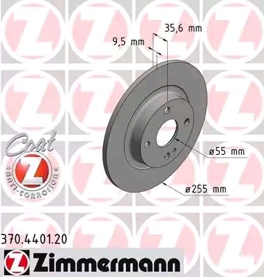 ZIMMERMANN Bremsscheibe MAZDA 370.4401.20 N24326251 Bremsscheiben,Scheibenbremsen von Zimmermann