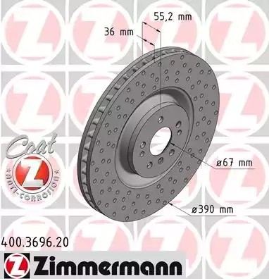 ZIMMERMANN Bremsscheibe MERCEDES-BENZ 400.3696.20 1644210712,A1644210712 Bremsscheiben,Scheibenbremsen von Zimmermann