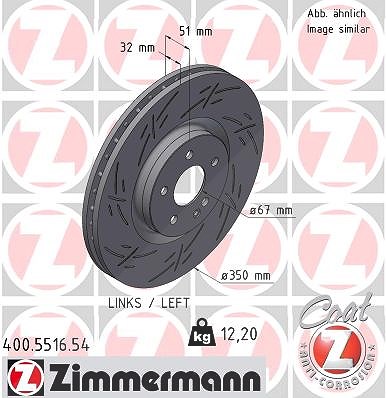 Zimmermann 1x Bremsscheibe Vorderachse Links [Hersteller-Nr. 400.5516.54] für Mercedes-Benz von Zimmermann