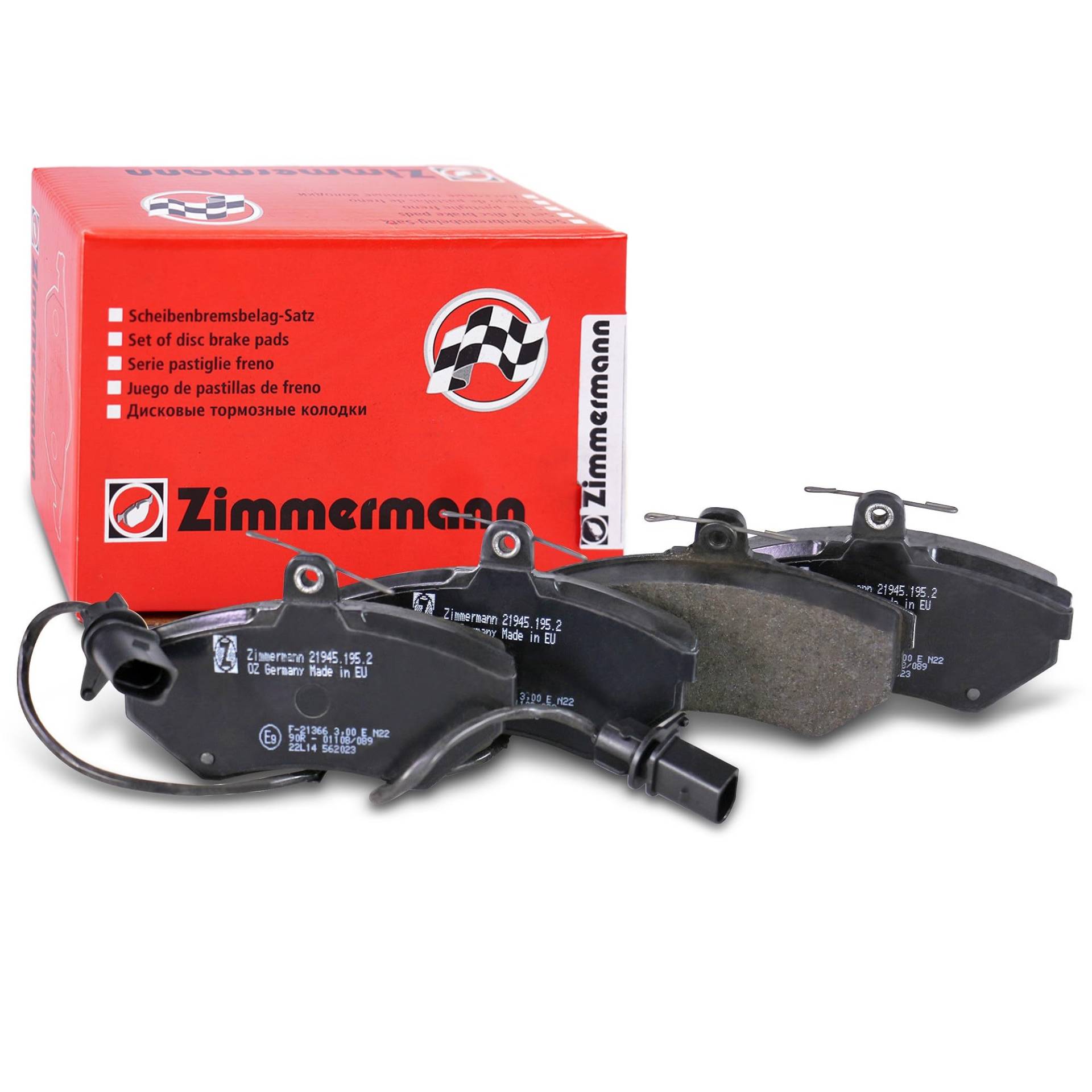 Zimmermann 21945.195.2 Bremsbeläge-Kit, vorne, 1 Sensor, 4 vibrationshemmende Platten, inklusive Zubehör von Zimmermann