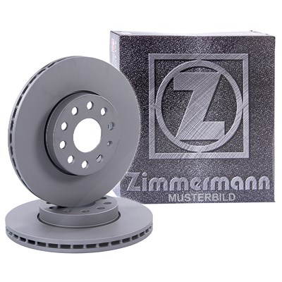 Zimmermann 2x Bremsscheibe Vorderachse Belüftet [Hersteller-Nr. 100.1240.20] für Audi, Seat, Skoda, VW von Zimmermann