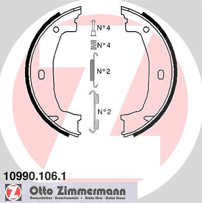 Zimmermann Bremsbackensatz, Feststellbremse [Hersteller-Nr. 10990.106.1] für BMW von Zimmermann