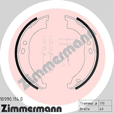 Zimmermann Bremsbackensatz, Feststellbremse [Hersteller-Nr. 10990.114.0] für Fiat, Citroën, Peugeot von Zimmermann