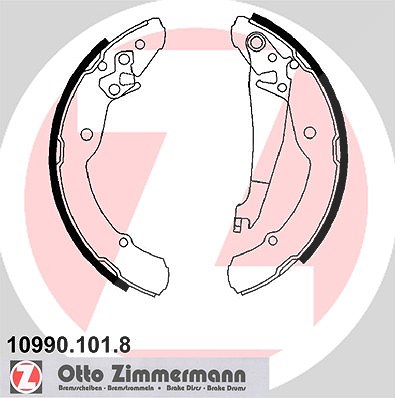 Zimmermann Bremsbackensatz [Hersteller-Nr. 10990.101.8] für Seat, Skoda, Streetscooter, VW von Zimmermann