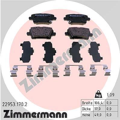 Zimmermann Bremsbeläge hinten (Satz) [Hersteller-Nr. 22953.170.2] für Opel, Vauxhall von Zimmermann