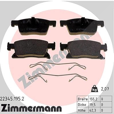 Zimmermann Bremsbeläge vorne (Satz) [Hersteller-Nr. 22345.195.2] für Opel, Vauxhall von Zimmermann