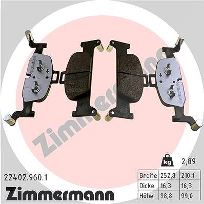 Zimmermann Bremsbelagsatz, Scheibenbremse [Hersteller-Nr. 22402.960.1] für Audi von Zimmermann