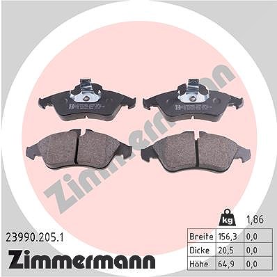 Zimmermann Bremsbelagsatz, Scheibenbremse [Hersteller-Nr. 23990.205.1] für Mercedes-Benz von Zimmermann