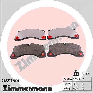 Zimmermann Bremsbelagsatz, Scheibenbremse [Hersteller-Nr. 24553.960.1] für Porsche, VW von Zimmermann