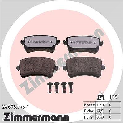 Zimmermann Bremsbelagsatz, Scheibenbremse [Hersteller-Nr. 24606.975.1] für Audi von Zimmermann