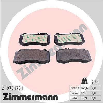 Zimmermann Bremsbelagsatz, Scheibenbremse [Hersteller-Nr. 24976.175.1] für Mercedes-Benz von Zimmermann