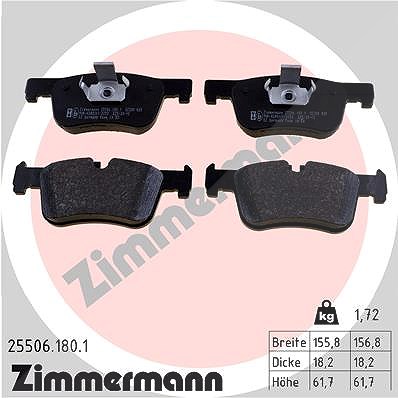 Zimmermann Bremsbelagsatz, Scheibenbremse [Hersteller-Nr. 25506.180.1] für BMW von Zimmermann