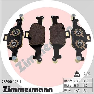 Zimmermann Bremsbelagsatz, Scheibenbremse [Hersteller-Nr. 25900.195.1] für BMW von Zimmermann