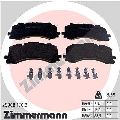 Zimmermann Bremsbelagsatz, Scheibenbremse [Hersteller-Nr. 25908.170.2] für Audi, VW von Zimmermann