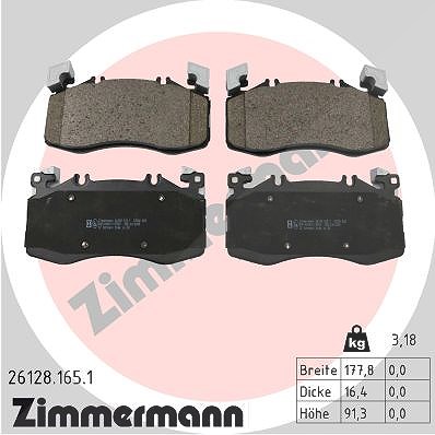 Zimmermann Bremsbelagsatz, Scheibenbremse [Hersteller-Nr. 26128.165.1] für Mercedes-Benz von Zimmermann