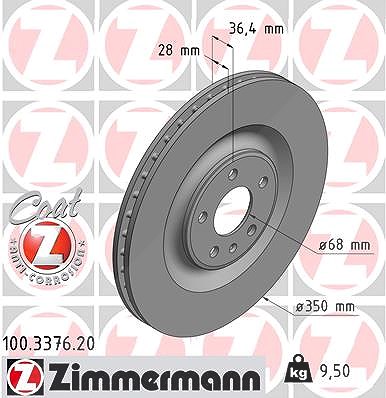 Zimmermann Bremsscheibe [Hersteller-Nr. 100.3376.20] für Audi, VW von Zimmermann