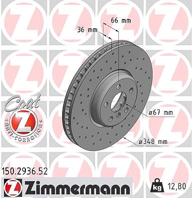 Zimmermann 1x Bremsscheibe Vorderachse Links [Hersteller-Nr. 150.2936.52] für BMW von Zimmermann