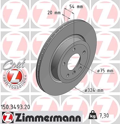 Zimmermann Bremsscheibe [Hersteller-Nr. 150.3493.20] für BMW von Zimmermann