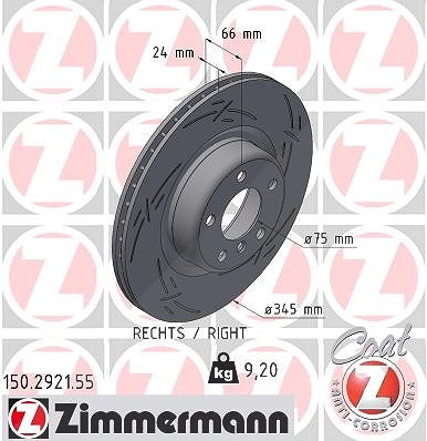 Zimmermann Bremsscheibe [Hersteller-Nr. 150.2921.55] für BMW von Zimmermann