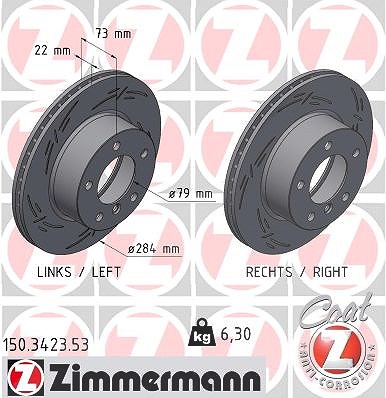 Zimmermann Bremsscheibe [Hersteller-Nr. 150.3423.53] für BMW von Zimmermann