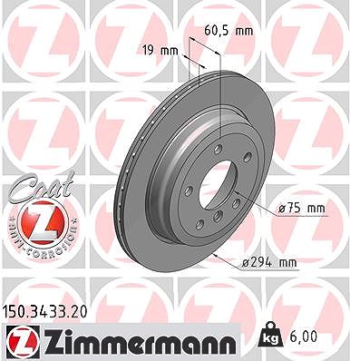 Zimmermann Bremsscheibe [Hersteller-Nr. 150.3433.20] für BMW von Zimmermann