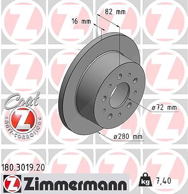 Zimmermann Bremsscheibe [Hersteller-Nr. 180.3019.20] für Citroën, Fiat, Peugeot von Zimmermann