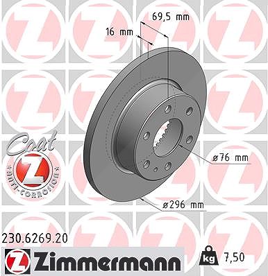 Zimmermann Bremsscheibe [Hersteller-Nr. 230.6269.20] für Iveco von Zimmermann