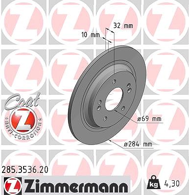 Zimmermann Bremsscheibe [Hersteller-Nr. 285.3536.20] für Hyundai von Zimmermann