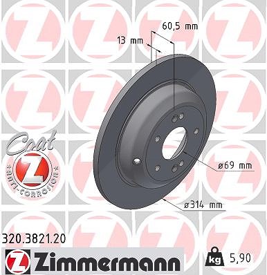 Zimmermann Bremsscheibe [Hersteller-Nr. 320.3821.20] für Kia von Zimmermann