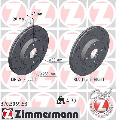 Zimmermann Bremsscheibe [Hersteller-Nr. 370.3069.53] für Mazda von Zimmermann