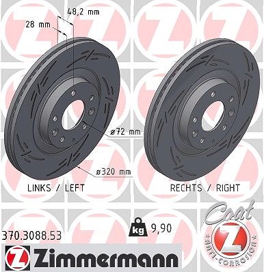 Zimmermann Bremsscheibe [Hersteller-Nr. 370.3088.53] für Mazda von Zimmermann