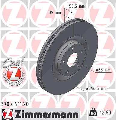 Zimmermann Bremsscheibe [Hersteller-Nr. 370.4411.20] für Mazda von Zimmermann