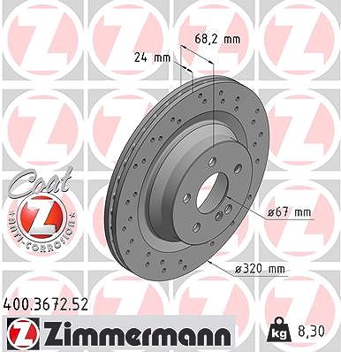 Zimmermann Bremsscheibe [Hersteller-Nr. 400.3672.52] für Mercedes-Benz von Zimmermann