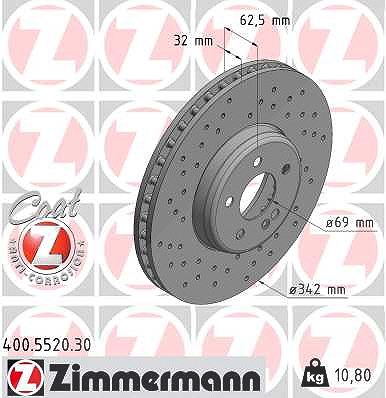 Zimmermann Bremsscheibe [Hersteller-Nr. 400.5520.30] für Mercedes-Benz von Zimmermann