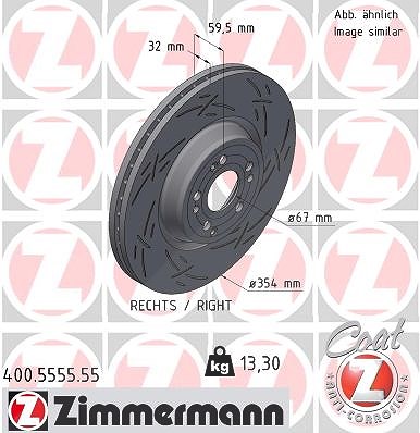 Zimmermann 1x Bremsscheibe Vorderachse Rechts [Hersteller-Nr. 400.5555.55] für Mercedes-Benz von Zimmermann