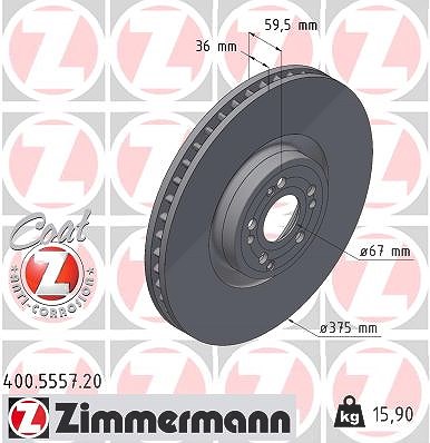 Zimmermann Bremsscheibe [Hersteller-Nr. 400.5557.20] für Mercedes-Benz von Zimmermann