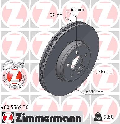 Zimmermann Bremsscheibe [Hersteller-Nr. 400.5569.30] für Mercedes-Benz von Zimmermann