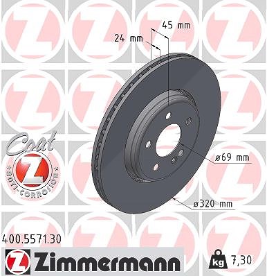 Zimmermann Bremsscheibe [Hersteller-Nr. 400.5571.30] für Mercedes-Benz von Zimmermann